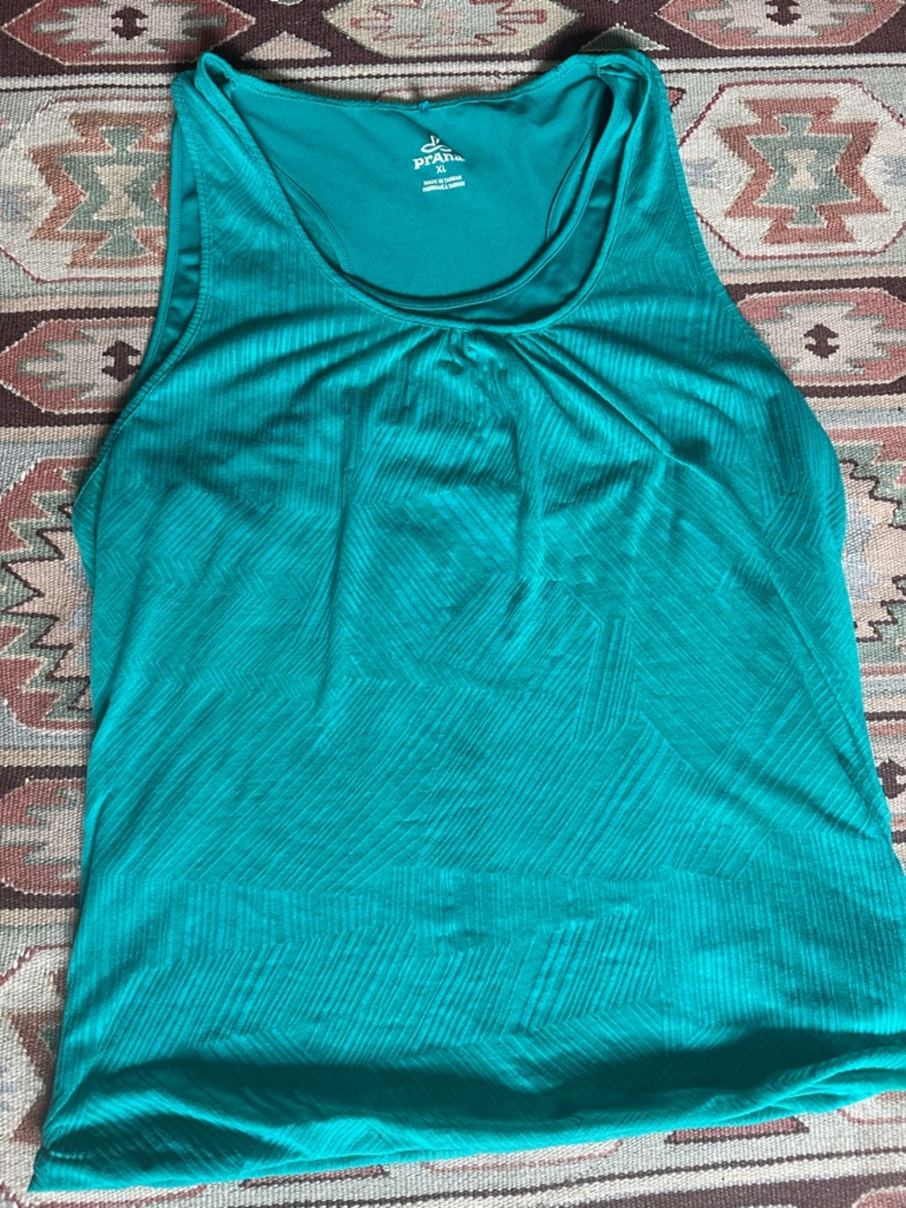 Prana Teal XL dual-layer tank